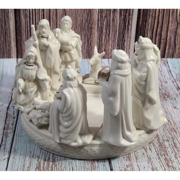 Holiday Home Accents Jade Porcelain Nativity Large Candle Candleholder - Picture 14 of 15